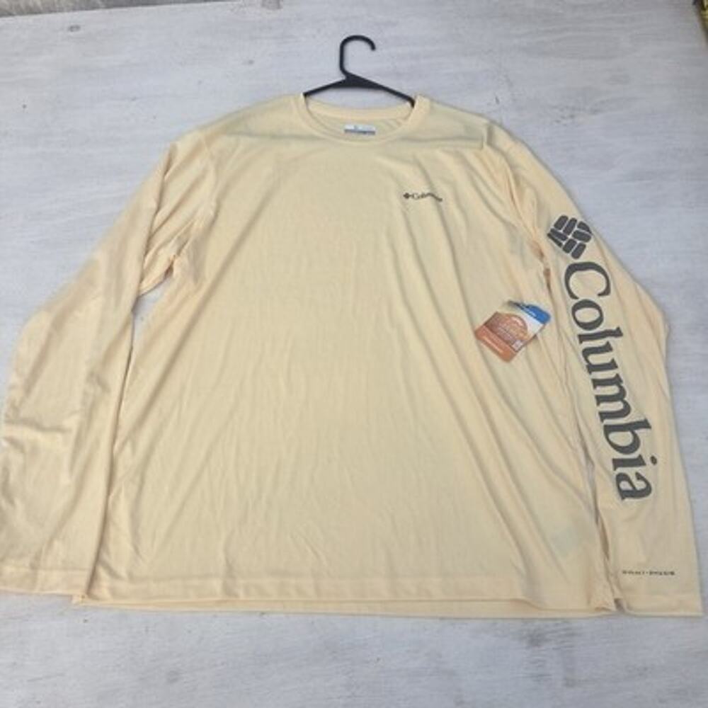 Columbia Rapid Creek Omni-Shade UPF 50 Long Sleeve Shirt Men’s XL Yellow NWT